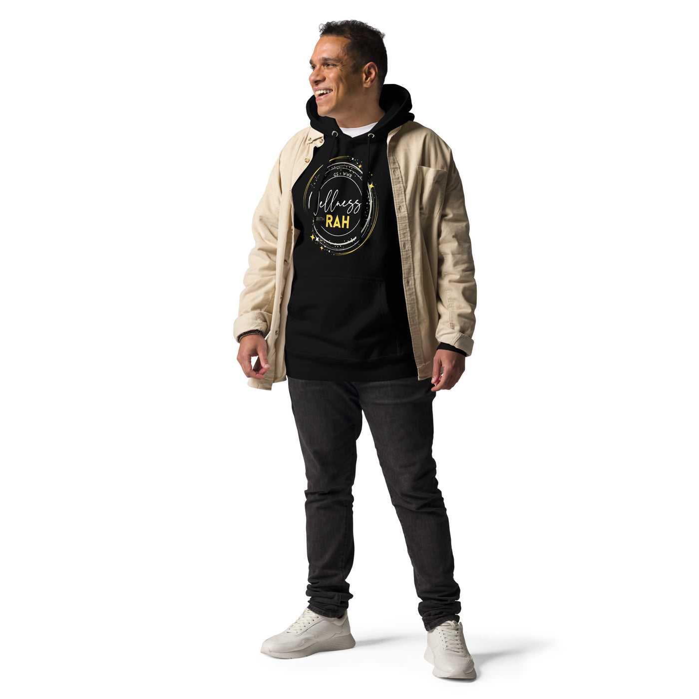 Wellness With Rah Unisex Pullover Hoodie with Pouch – Swirls & Stars