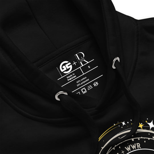 Wellness With Rah Unisex Pullover Hoodie with Pouch – Swirls &amp; Stars WHT