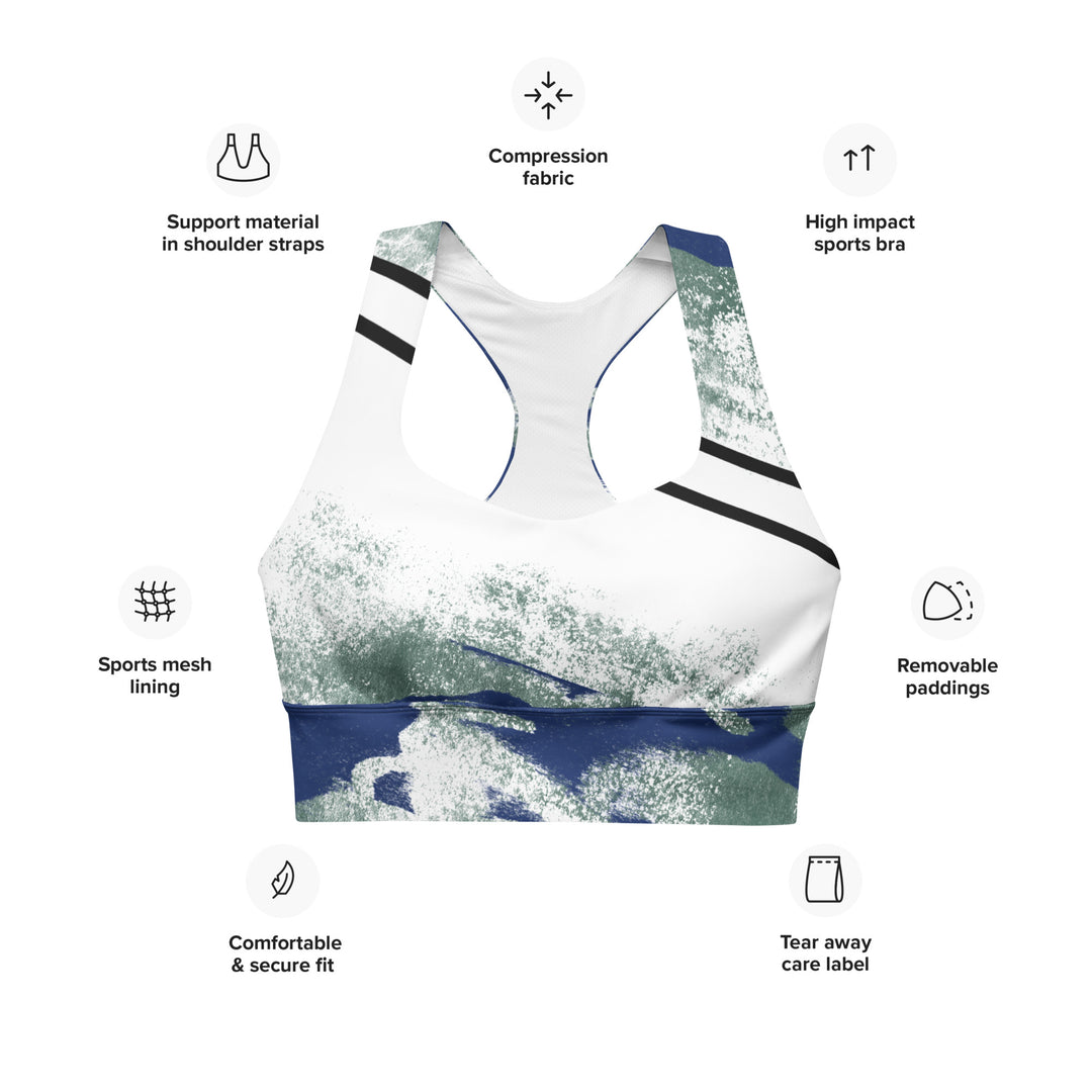 GS BLU/GRN Acid Longline Sports Bra