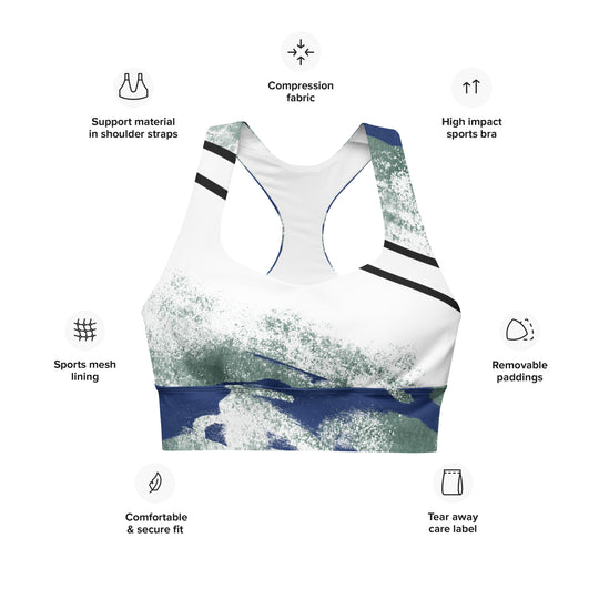 GS BLU/GRN Acid Longline Sports Bra