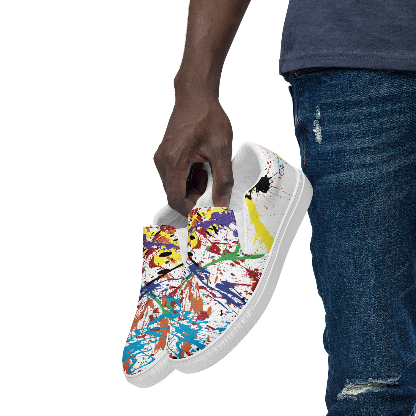 RNBW Splatter Men’s Slip-On Canvas Shoes