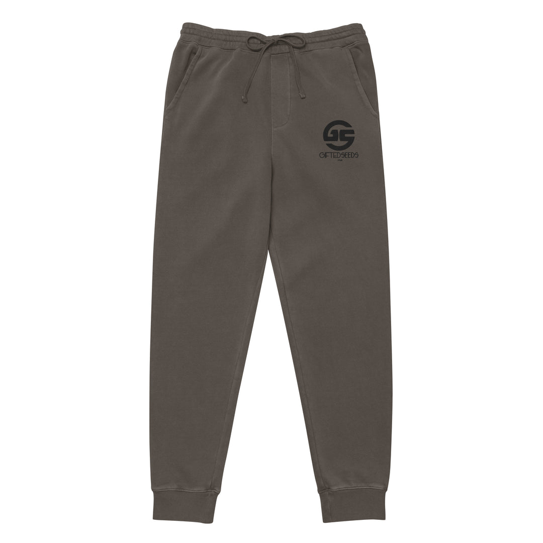 GS BLK Emb Branded Un-Basic LUXE Unisex Pigment Dyed Joggers