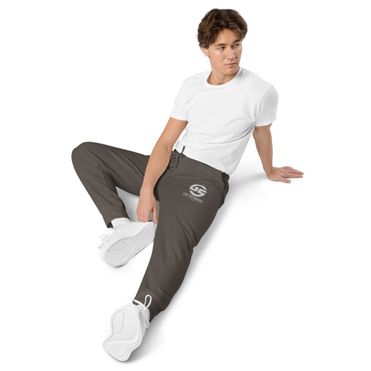 GS WHT Emb Branded Un-Basic LUXE Unisex Pigment-Dyed Joggers