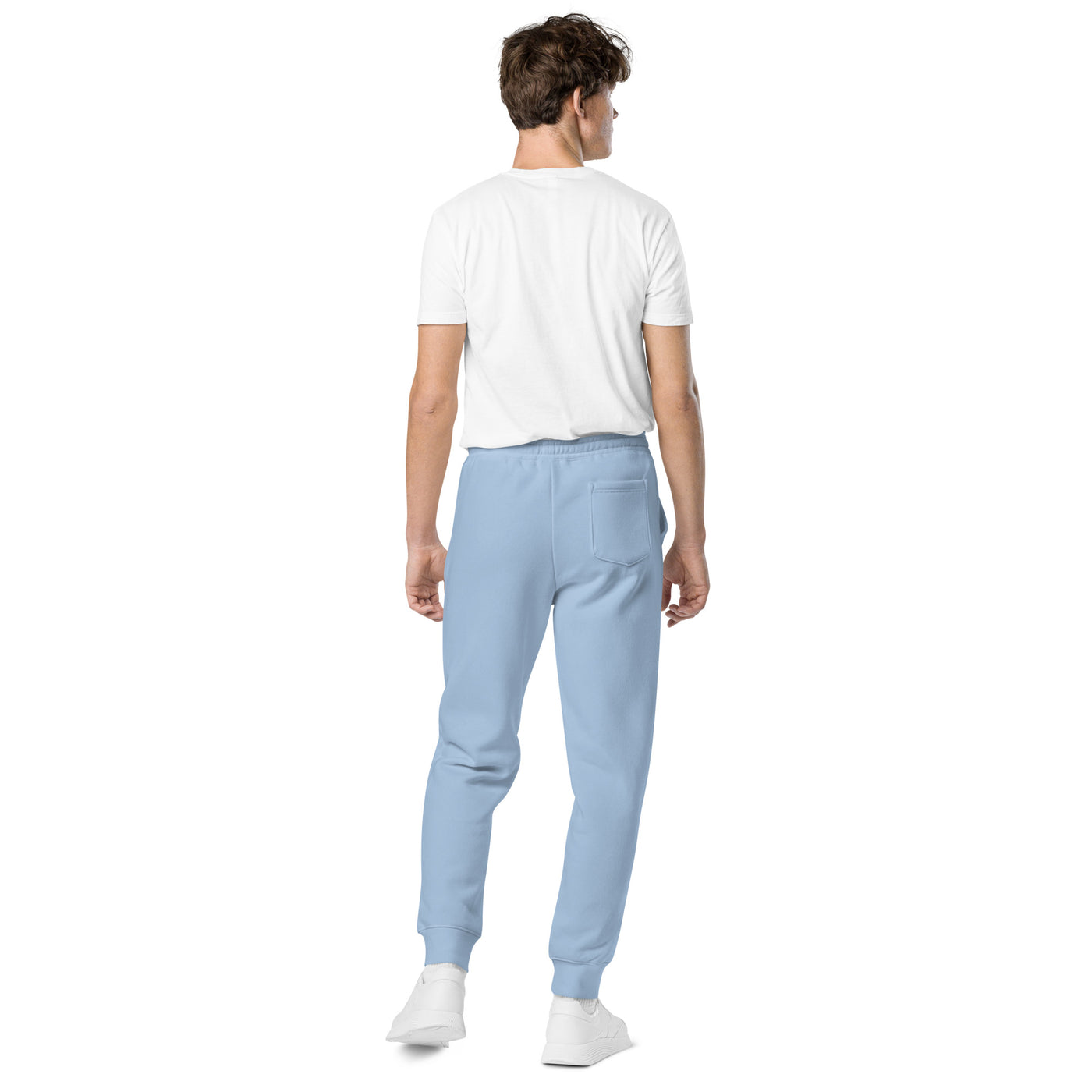 GS WHT Emb Branded Un-Basic LUXE Unisex Pigment-Dyed Joggers