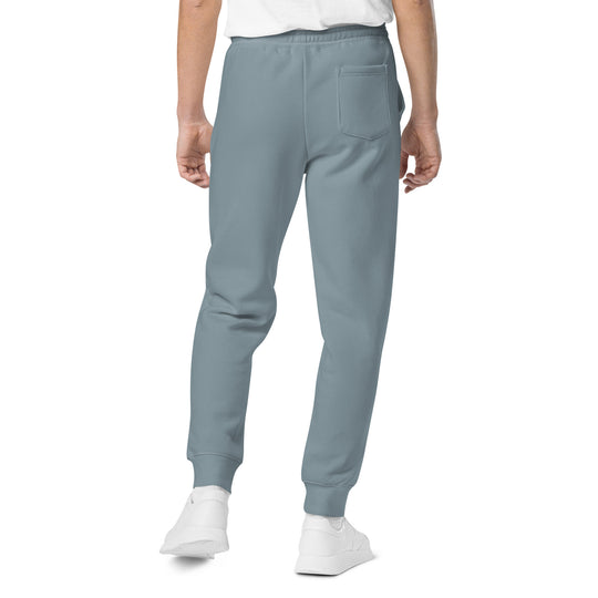 GS GRY/KIWI Emb Branded Un-Basic LUXE Unisex Pigment-Dyed Joggers