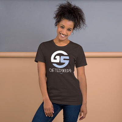 GS Branded Un-Basic WHT/LTB Screened Short-Sleeve Unisex T-Shirt