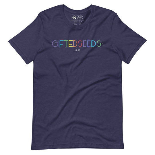 Gifted Seeds Rainbow Less is More Short Sleeve Unisex T-Shirt