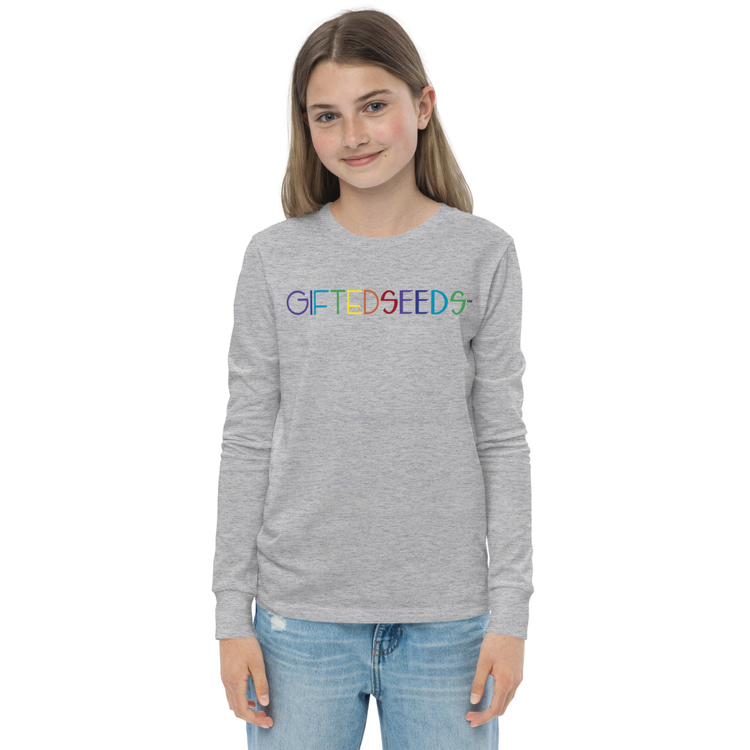 Gifted Seeds Less is More Rainbow Youth Long Sleeve T-Shirt