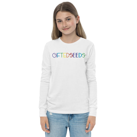 Gifted Seeds Less is More Rainbow Youth Long Sleeve T-Shirt